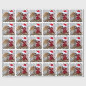 Verpakkingspapier - Santa Chicken Cadeaupapier (Vlak)