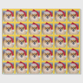 Verpakkingspapier | Santa Dog Pommeren Cadeaupapier (Vlak)