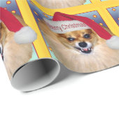Verpakkingspapier | Santa Dog Pommeren Cadeaupapier (Rol Hoek)