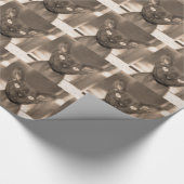 Verpakkingspapier | Sepia Devon Rex Cat Sphynx God Cadeaupapier (Hoek)