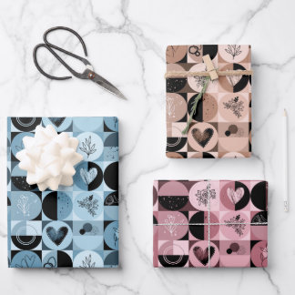 Verpakkingspapier Set van 3 vellen abstract patroo