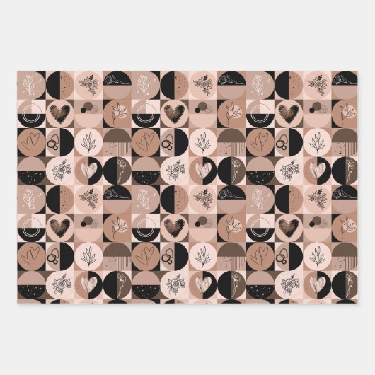 Verpakkingspapier Set van 3 vellen abstract patroo (Voorkant 2)