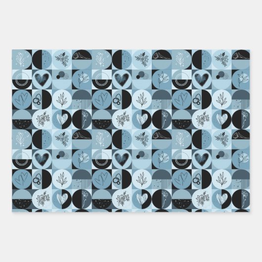 Verpakkingspapier Set van 3 vellen abstract patroo (Voorkant)