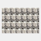 Verpakkingspapier - Skelet / Halloween - 3-pak Inpakpapier Vel (Voorkant)