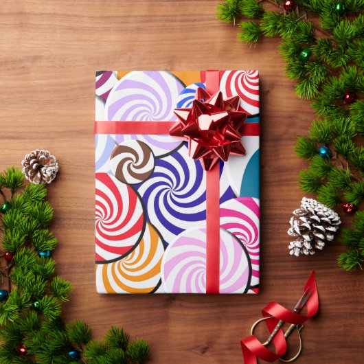 Verpakkingspapier - Snoep collage Cadeaupapier (Feestdagen Geschenken)