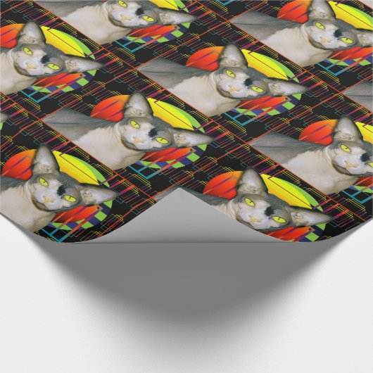 Verpakkingspapier | Sphynx Cat Vampire Cat Cadeaupapier (Hoek)