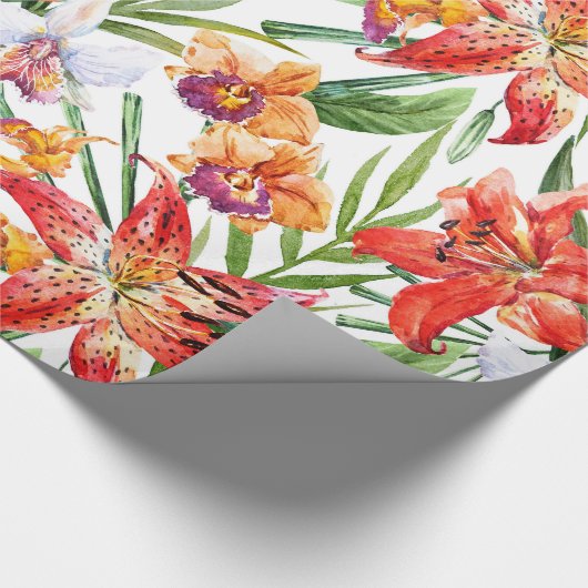 verpakkingspapier, tropen (wit) cadeaupapier (Hoek)