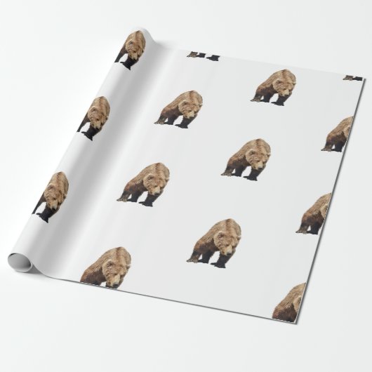 verpakkingspapier van grizzly beer cadeaupapier (Uitgerold)