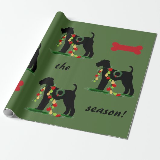 Verpakkingspapier voor Airedale Terrier Cadeaupapier (Uitgerold)