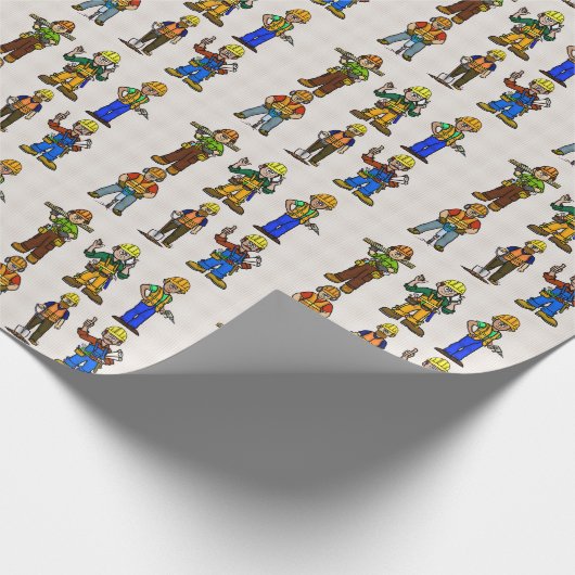 Verpakkingspapier voor bouwvakkers cadeaupapier (Hoek)