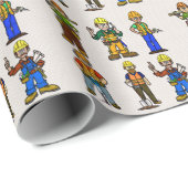 Verpakkingspapier voor bouwvakkers cadeaupapier (Rol Hoek)