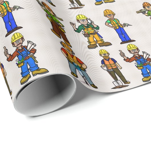 Verpakkingspapier voor bouwvakkers cadeaupapier (Rol Hoek)