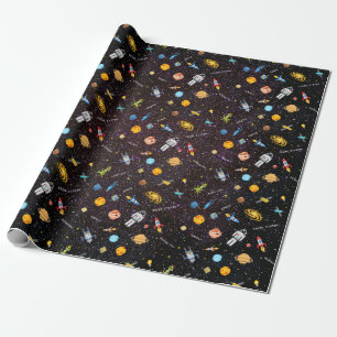 Verpakkingspapier voor buitenruimteschepen cadeaupapier