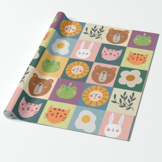Verpakkingspapier voor dieren die patchwork gebrui cadeaupapier (Uitgerold)
