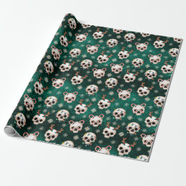 Verpakkingspapier voor groene Gothic kerst Cadeaupapier