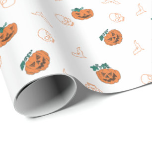 Verpakkingspapier voor Halloween - Pompoenen, Sche Cadeaupapier