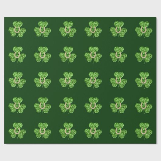 Verpakkingspapier voor Hoefijzer en shamrock Cadeaupapier (Vlak)