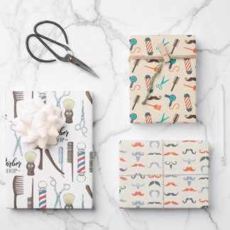 Verpakkingspapier voor Icons van Barbershop Inpakpapier Vel