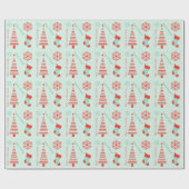 Verpakkingspapier voor kerst met mint en kerst cadeaupapier (Vlak)