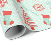 Verpakkingspapier voor kerst met mint en kerst cadeaupapier (Rol Hoek)