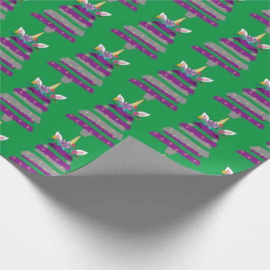 Verpakkingspapier voor kerstboomwerkingen unicorn cadeaupapier (Hoek)