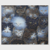 Verpakkingspapier voor mousserende katten cadeaupapier (Vlak)