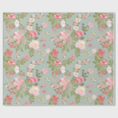 verpakkingspapier voor roze en groene Floral Cadeaupapier (Vlak)