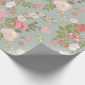 verpakkingspapier voor roze en groene Floral Cadeaupapier (Hoek)
