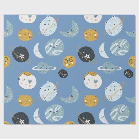 Verpakkingspapier voor ruimtekattenbakken cadeaupapier (Vlak)