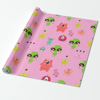 Verpakkingspapier voor ruimteverwarming Aliens Cadeaupapier