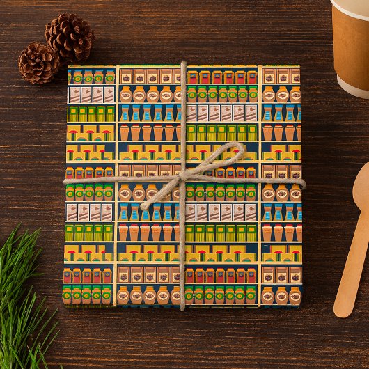 verpakkingspapier voor schappen in supermarkten cadeaupapier