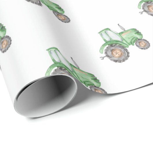 Verpakkingspapier voor trekkers | Waterverf tracto Cadeaupapier (Rol Hoek)