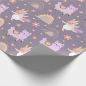 Verpakkingspapier voor Unicorns en lamas Cadeaupapier (Hoek)