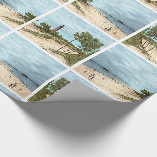 Verpakkingspapier voor vuurtoren met klein punt cadeaupapier (Hoek)