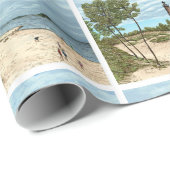 Verpakkingspapier voor vuurtoren met klein punt cadeaupapier (Rol Hoek)