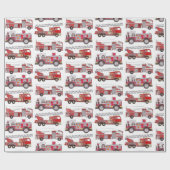 Verpakkingspapier voor vuurvrachtwagens cadeaupapier (Vlak)