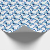 Verpakkingspapier - Waterverf blauwe vlinder Cadeaupapier (Hoek)
