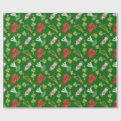 Verpakkingspapier: Welsh Dragons, Daffodils, Leeks Cadeaupapier (Vlak)