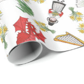 Verpakkingspapier: Welsh Emblems, Dragon, Daffodil Cadeaupapier (Rol Hoek)