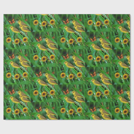 Verpakkingspapier Zonnebloem Cadeaupapier (Vlak)