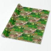 Verpakkingspapier Zonnebloem Cadeaupapier (Uitgerold)