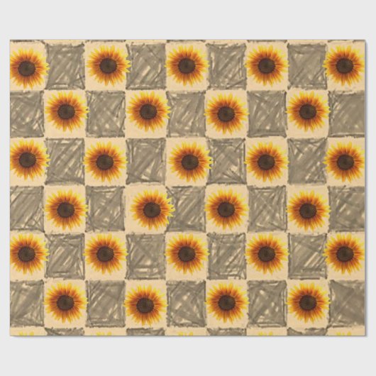 Verpakkingspapier Zonnebloem Cadeaupapier (Vlak)