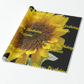 Verpakkingspapier Zonnebloem Cadeaupapier (Uitgerold)