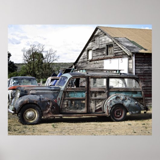 VERPAKKINGSWOODY STATION WAGON c. jaren veertig Poster (Voorkant)