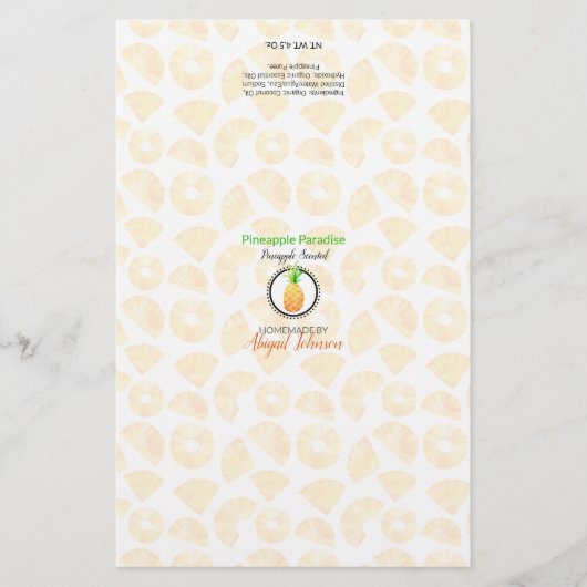 Verpakkingswrapper ananasappelzeep | Lijnpapier (Voorkant)