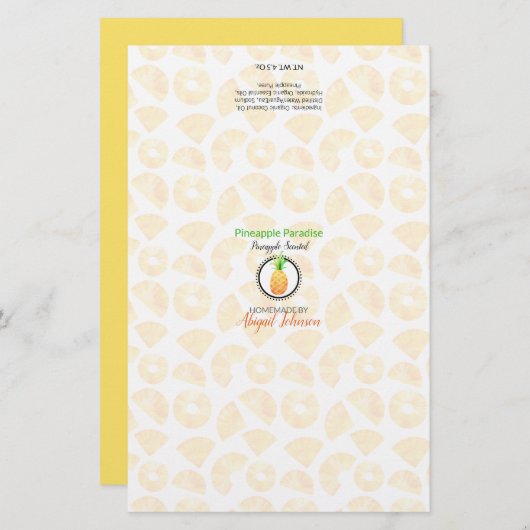 Verpakkingswrapper ananasappelzeep | Lijnpapier (Voorkant / Achterkant)