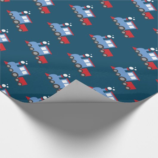 Verpakpapier met treinthema cadeaupapier (Hoek)