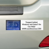 Verpakt achter Windows en Gates? We kunnen helpen! Bumpersticker (Op auto)