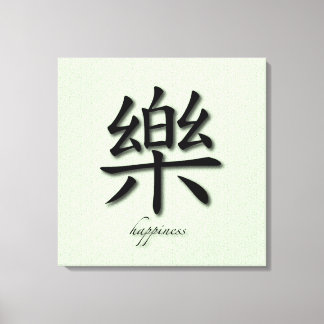 Verpakt Canvas Chinees gelukssymbool op mat Afdruk