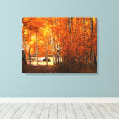 Verpakt Canvas Fine Art Cabin Aspen Herfst Kleuren (Insitu (Houten vloer))
